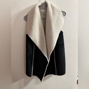 Suede and Faux Fur Vest